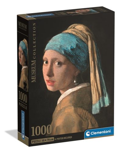Clementoni Puzzle 1000 db poszterrel – Leány gyöngy fülbevalóval