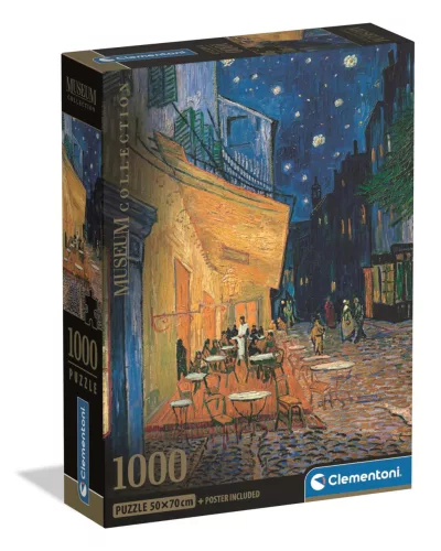 Clementoni Puzzle, kávézó terasz éjszaka, poszterrel, 1000 db