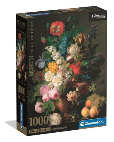 Clementoni Puzzle 1000 db poszterrel – Virágok cserépben