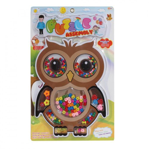 Puzzle Assembly Fa gyöngy készlet bagoly formában