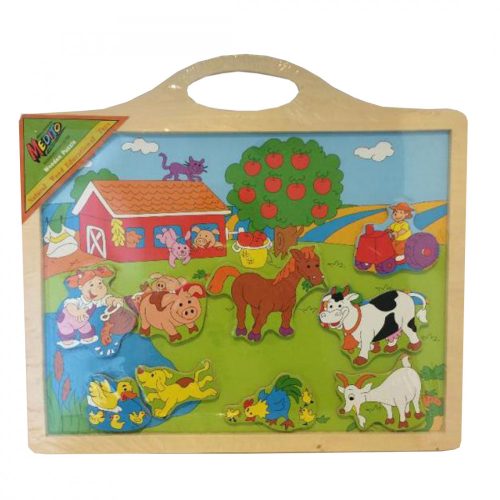 Medito fa mágneses készségfejlesztő játék 9 darabos, fogantyúval