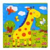 Fa puzzle zsiráfos, 9 darabos