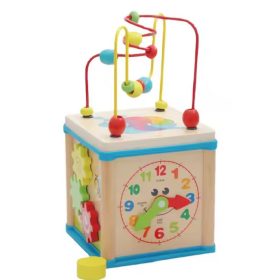   Fa activity kocka drótpályával és órával – fejlesztő ügyességi játék