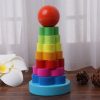Fa toronyépítő montessori, virág formájú torony