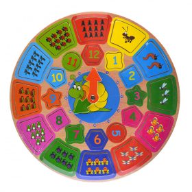 Fa puzzle óra számpárosító csigás
