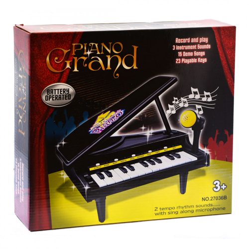 Piano Grand játék zongora mikrofonnal fekete színben