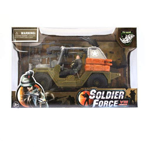 Soldier Force katonai terepjáró figurával, kiegészítőkkel