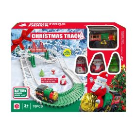 Összeépíthető karácsonyi vonatpálya készlet 70db-os