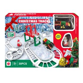   Christmas Track - Vonatos pályakészlet, Mikulás figurával 30 db-os