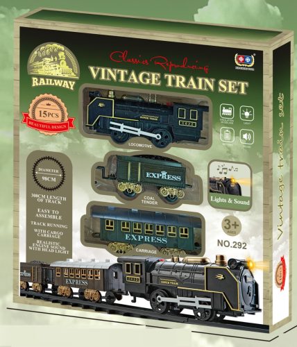 Elektromos hang- és fényhatásos vonat pályával