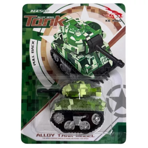Fém hátrahúzós tank játék