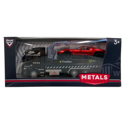 Fém autószállító készlet 1 fém autóval, 4 színben