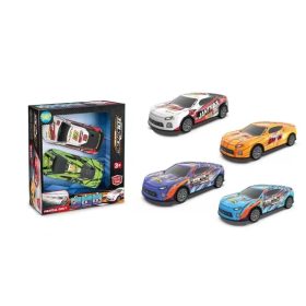 Fém driftelős autó készlet, 2 db-os, 4 színben