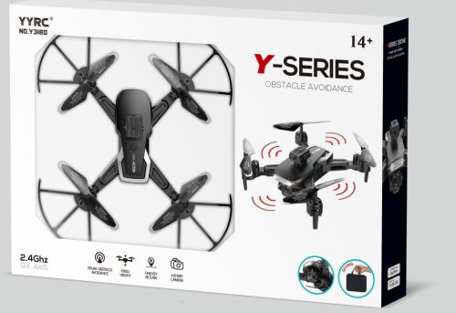 Y-Series kamerás drón – HD WiFi kamera, akadálykerülés funkcióval, 2.4GHz távirányítóval