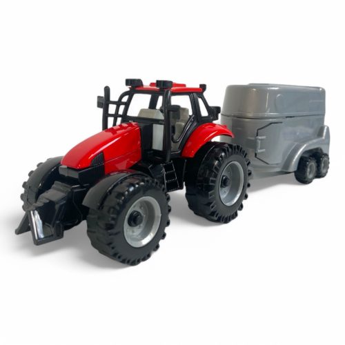 Farm World traktor lószállítós utánfutóval