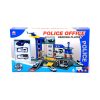 Rendőrállomás játékszett – 3 fém járművel, parkolóházzal