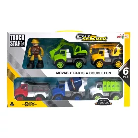 Munkagép készlet 5 db lendkerekes figurával