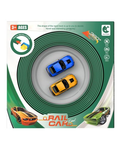 Hurkos autópálya készlet 2 fém autóval