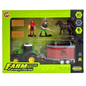 Hátrahúzós traktor farm játék szett
