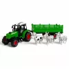 Lendkerekes traktor pótkocsival és 3 állatfigurával – 2 színben
