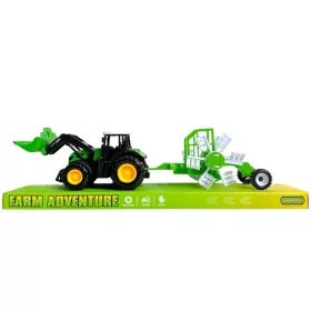   Traktor készlet boronával, 3 féle, 37x12 cm – farm jármű