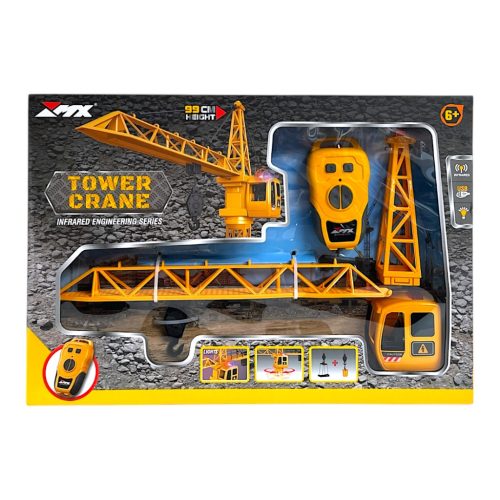 Tower Crane távirányítós játékdaru – USB-s tölthető daru forgatható karral