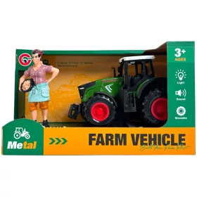   Elemes fém traktor figurával, élethű hanggal és fénnyel
