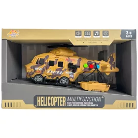   Lendkerekes katonai helikopter hang- és fényeffektekkel, elemes