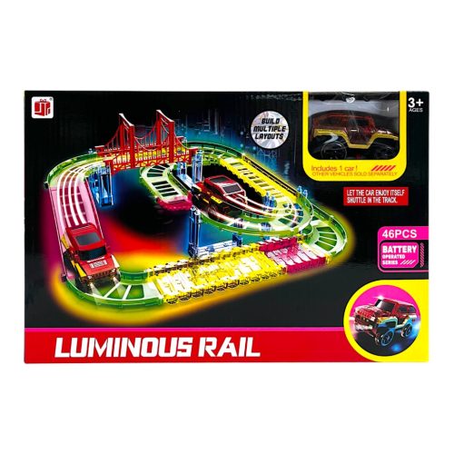 Világító autópálya összeépítős készlet 1 autóval