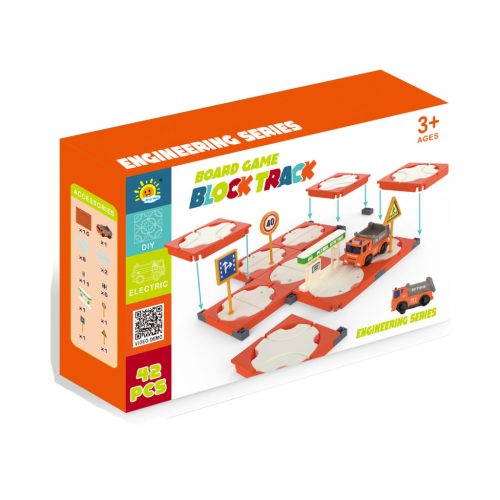 Puzzlepálya építő készlet billencses teherautóval