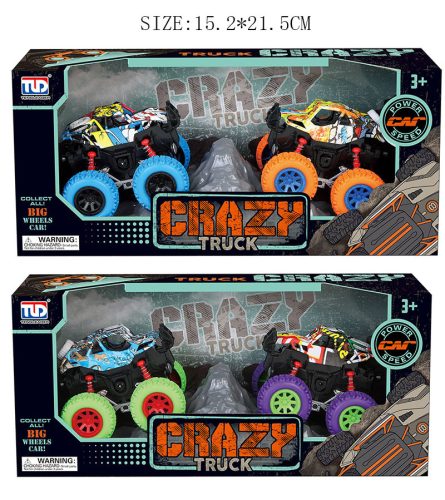 Ütközős gumikerék autó készlet, 2 db-os, 2 színben