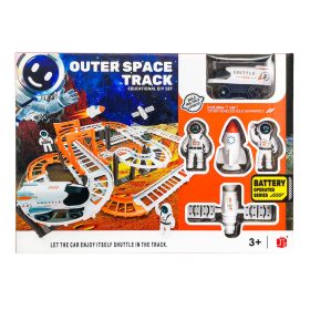   Outer Space Track - Űrhajó, Űrállomás, összeépítő autópálya készlet figurákkal