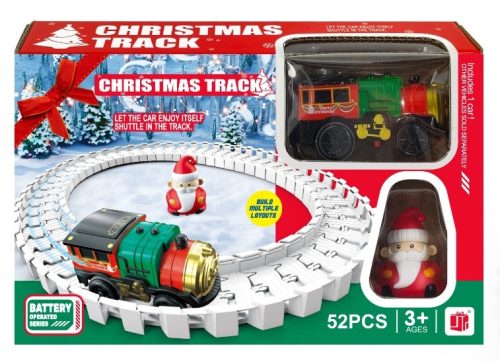 Összeépíthető karácsonyi vonatpálya készlet 52db-os