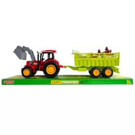   Lendkerekes traktor készlet első szerkezettel és állatszállító utánfutóval – 2 színben