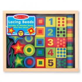   Melissa and Doug Fa készségfejlesztő játék, Fűzős gyöngyök dobozban