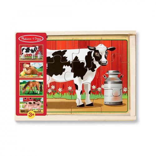 Melissa & Doug Fa Készségfejlesztő Játék, Puzzle, Farm Állatai