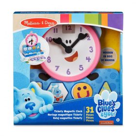   Melissa & Doug Fa Készségfejlesztő Játék, Azúrkék Nyomok és Te - Mágneses óra