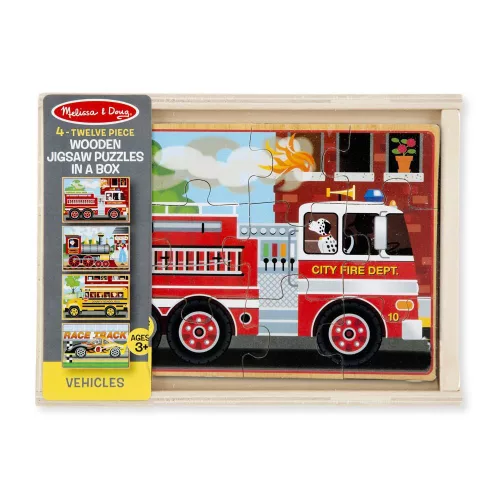 Melissa & Doug Készségfejlesztő Játék, Puzzlek Dobozban, Járművek