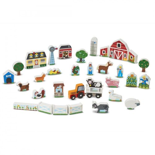 Melissa & Doug Fa Építőjáték, Farm és Traktor