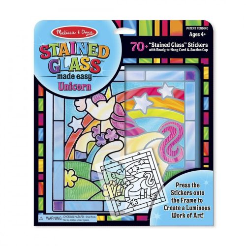 Melissa & Doug Kreatív Játék, Ólomüveg Képkészítő Készlet, Unikornis