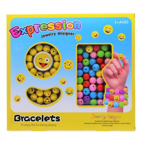 Expression karkötő készítő készlet smiley golyókkal