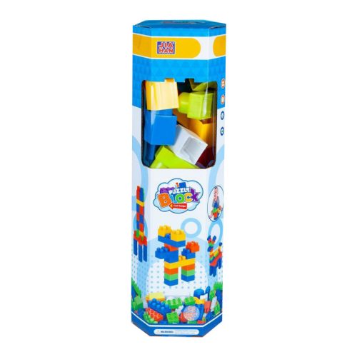 Puzzle Block – Színes építőkocka szett hengeres dobozban