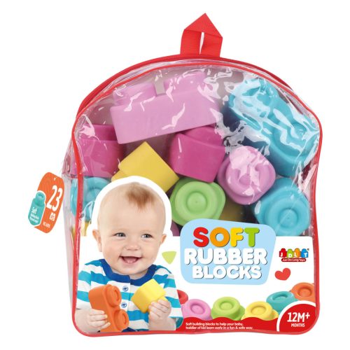 Soft Rubber Blocks – Puha építőkocka készlet (23 db-os hátizsák)