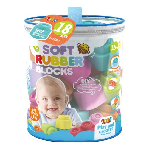Soft Rubber Blocks – Puha építőkockák (18 db)