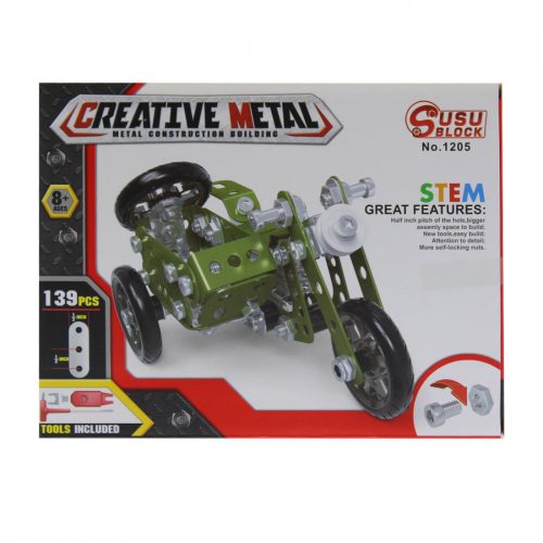 Creative Metal fém építőkészlet oldalkocsis motor