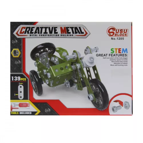 Creative Metal fém építőkészlet oldalkocsis motor