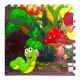 EVA puzzle szőnyeg padlóborítás – Virágok és bogarak mintával, 4 lap, 61 × 61 cm