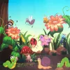 EVA puzzle szőnyeg padlóborítás – Virágok és bogarak mintával, 4 lap, 61 × 61 cm