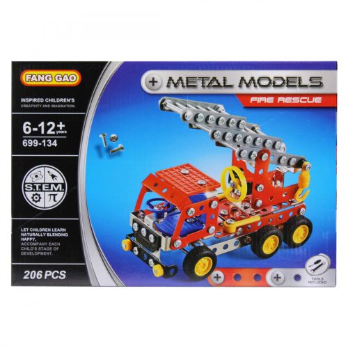Metal Models fém építőkészlet létrás tűzoltó autó