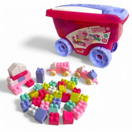 Building Blocks - Szuper építőkocka szett gurulós tárolóval!